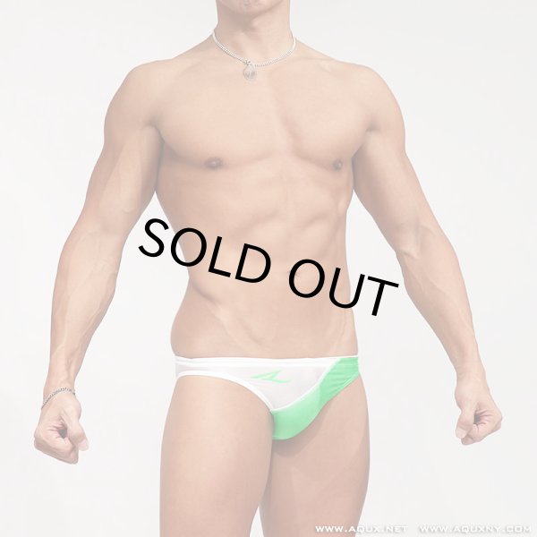 Photo1: Brace Speedos "Green × Sheer White" (1)