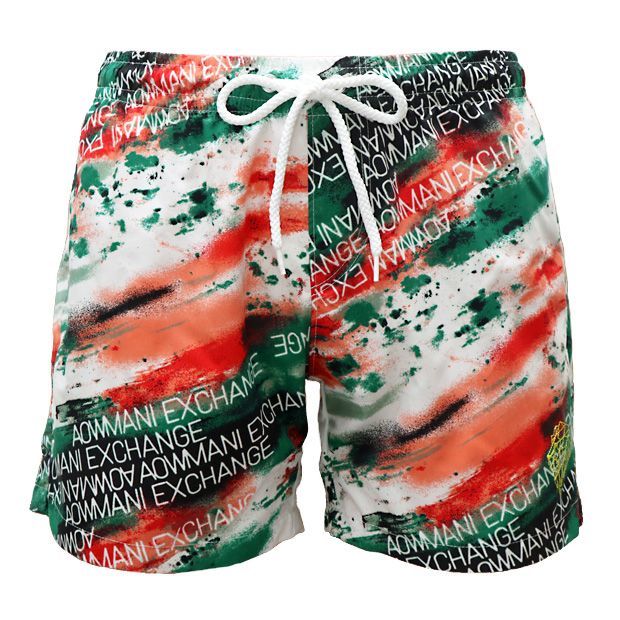 Photo1: Surf Pants "Green & Red" (1)